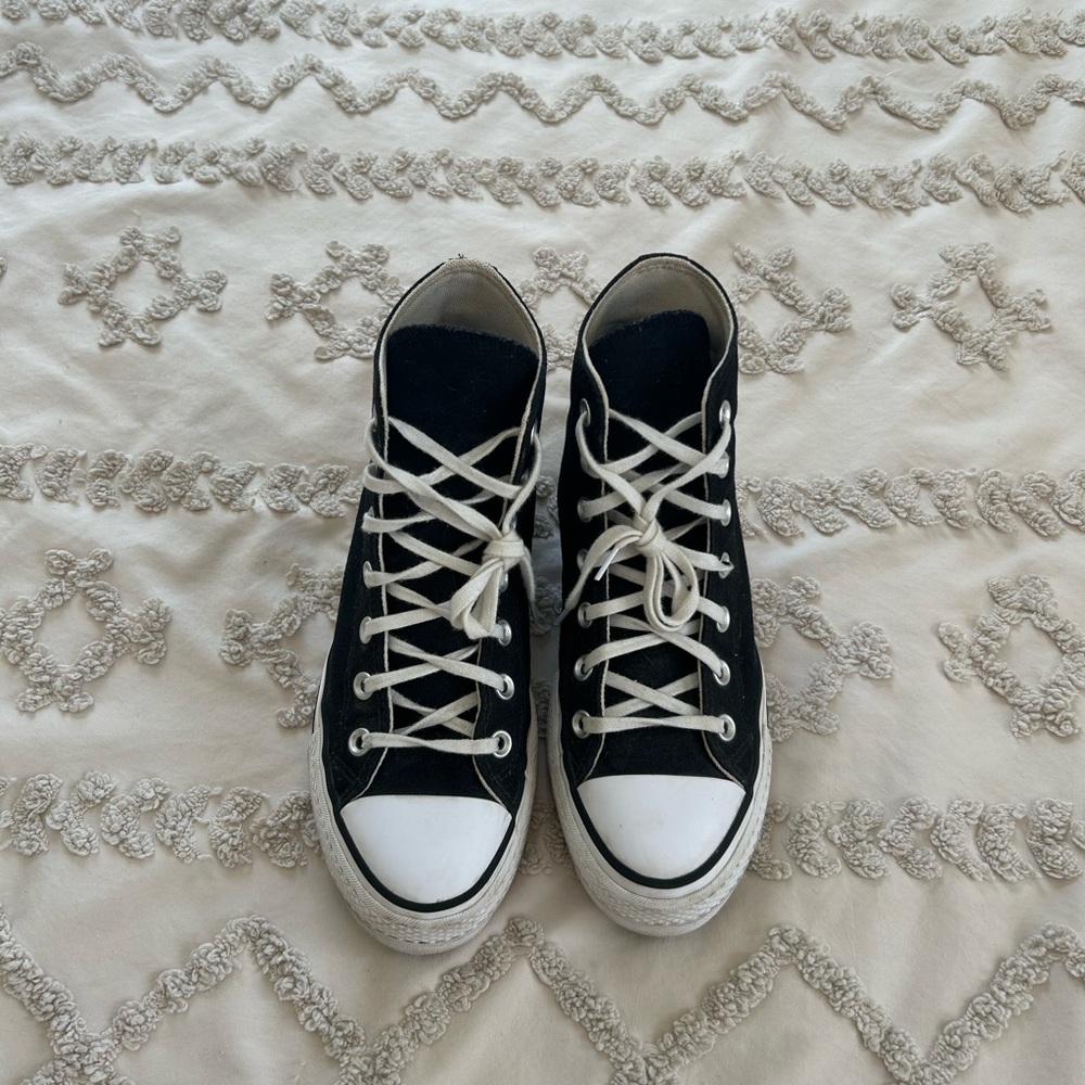 Converse Cream and Black High-Tops